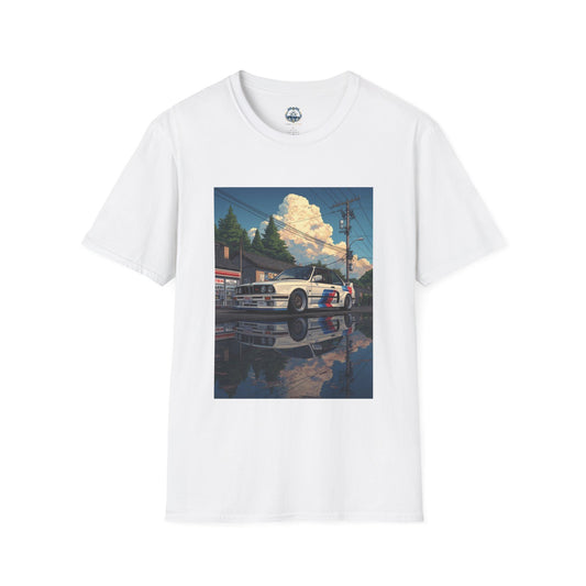 Vintage Sports Car T-Shirt — Retro Sunset Street Scene